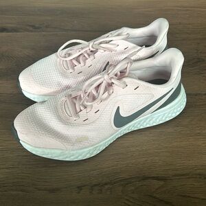 Light pink running shoes